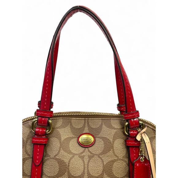 Coach Peyton Signature Cora Dome Coated Canvas Satchel Bag - Picture 3 of 16